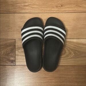 Adidas Black and White Slides
